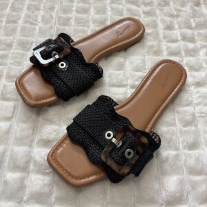 Universal Thread 10 Black Chrissy Slide Sandals ~ Casual Beach Resort